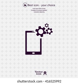 setting parameters, mobile smartphone icon, vector illustration. Flat design style