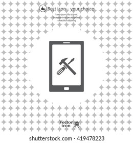 setting parameters, mobile smartphone icon, vector illustration. Flat design style