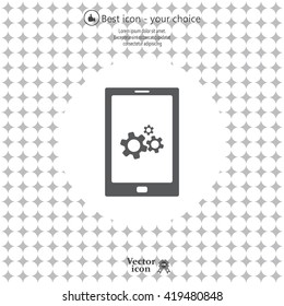 setting parameters, mobile smartphone icon, vector illustration. Flat design style