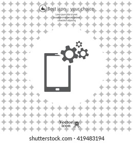 setting parameters, mobile smartphone icon, vector illustration. Flat design style