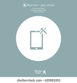 setting parameters, mobile smartphone icon, vector illustration. Flat design style