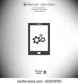 setting parameters, mobile smartphone icon, vector illustration. Flat design style