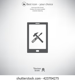 setting parameters, mobile smartphone icon, vector illustration. Flat design style