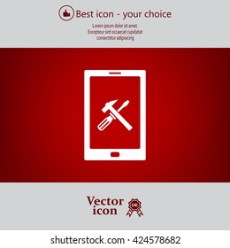 setting parameters, mobile smartphone icon, vector illustration. Flat design style