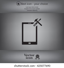 setting parameters, mobile smartphone icon, vector illustration. Flat design style