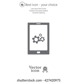 setting parameters, mobile smartphone icon, vector illustration. Flat design style