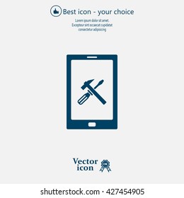 setting parameters, mobile smartphone icon, vector illustration. Flat design style