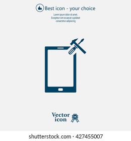 setting parameters, mobile smartphone icon, vector illustration. Flat design style