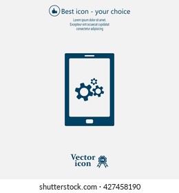 setting parameters, mobile smartphone icon, vector illustration. Flat design style