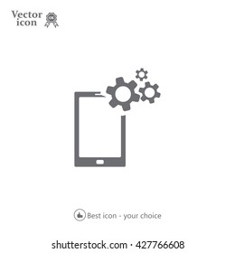 setting parameters, mobile smartphone icon, vector illustration. Flat design style