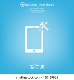setting parameters, mobile smartphone icon, vector illustration. Flat design style