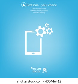 setting parameters, mobile smartphone icon, vector illustration. Flat design style