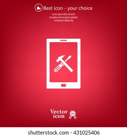 setting parameters, mobile smartphone icon, vector illustration. Flat design style