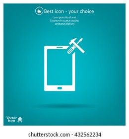 setting parameters, mobile smartphone icon, vector illustration. Flat design style