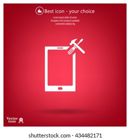 setting parameters, mobile smartphone icon, vector illustration. Flat design style