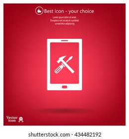 setting parameters, mobile smartphone icon, vector illustration. Flat design style