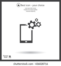 setting parameters, mobile smartphone icon, vector illustration. Flat design style