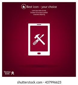 setting parameters, mobile smartphone icon, vector illustration. Flat design style