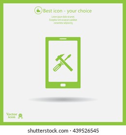 setting parameters, mobile smartphone icon, vector illustration. Flat design style
