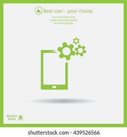 setting parameters, mobile smartphone icon, vector illustration. Flat design style