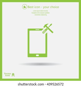 setting parameters, mobile smartphone icon, vector illustration. Flat design style