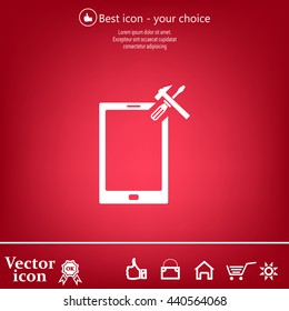 setting parameters, mobile smartphone icon, vector illustration. Flat design style