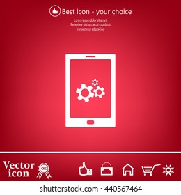 setting parameters, mobile smartphone icon, vector illustration. Flat design style