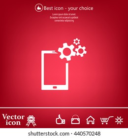setting parameters, mobile smartphone icon, vector illustration. Flat design style
