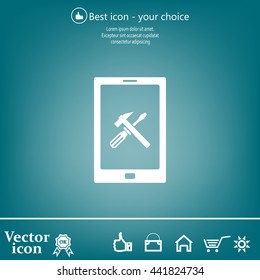 setting parameters, mobile smartphone icon, vector illustration. Flat design style
