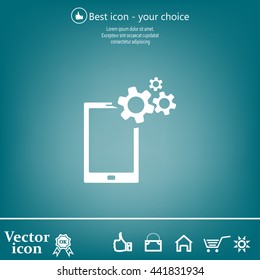 setting parameters, mobile smartphone icon, vector illustration. Flat design style