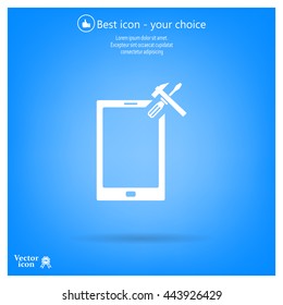setting parameters, mobile smartphone icon, vector illustration. Flat design style