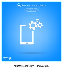 setting parameters, mobile smartphone icon, vector illustration. Flat design style
