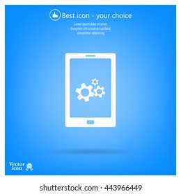 setting parameters, mobile smartphone icon, vector illustration. Flat design style