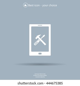 setting parameters, mobile smartphone icon, vector illustration. Flat design style