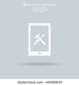 setting parameters, mobile smartphone icon, vector illustration. Flat design style