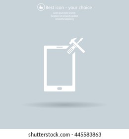 setting parameters, mobile smartphone icon, vector illustration. Flat design style