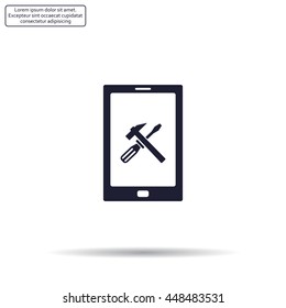 setting parameters, mobile smartphone icon, vector illustration. Flat design style