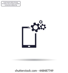 setting parameters, mobile smartphone icon, vector illustration. Flat design style
