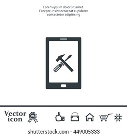 setting parameters, mobile smartphone icon, vector illustration. Flat design style