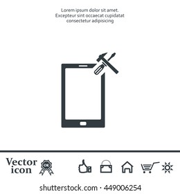 setting parameters, mobile smartphone icon, vector illustration. Flat design style