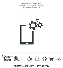 setting parameters, mobile smartphone icon, vector illustration. Flat design style