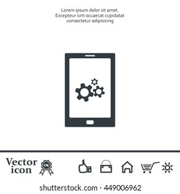 setting parameters, mobile smartphone icon, vector illustration. Flat design style