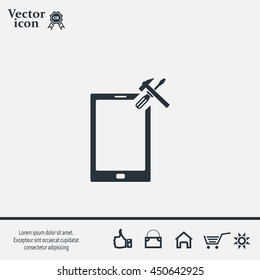 setting parameters, mobile smartphone icon, vector illustration. Flat design style