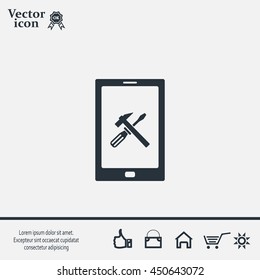 setting parameters, mobile smartphone icon, vector illustration. Flat design style