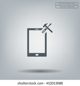 setting parameters, mobile smartphone icon, vector illustration. Flat design style