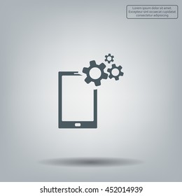 setting parameters, mobile smartphone icon, vector illustration. Flat design style