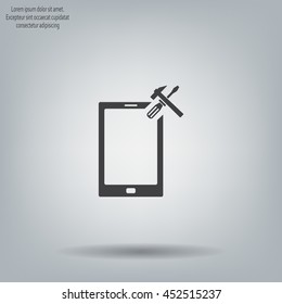 setting parameters, mobile smartphone icon, vector illustration. Flat design style