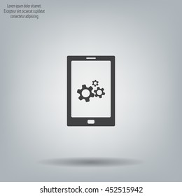 setting parameters, mobile smartphone icon, vector illustration. Flat design style