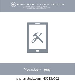 setting parameters, mobile smartphone icon, vector illustration. Flat design style