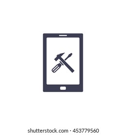 setting parameters, mobile smartphone icon, vector illustration. Flat design style